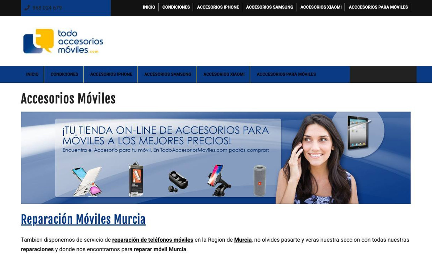 Captura limpia de la home oficial de TodoAccesoriosMoviles