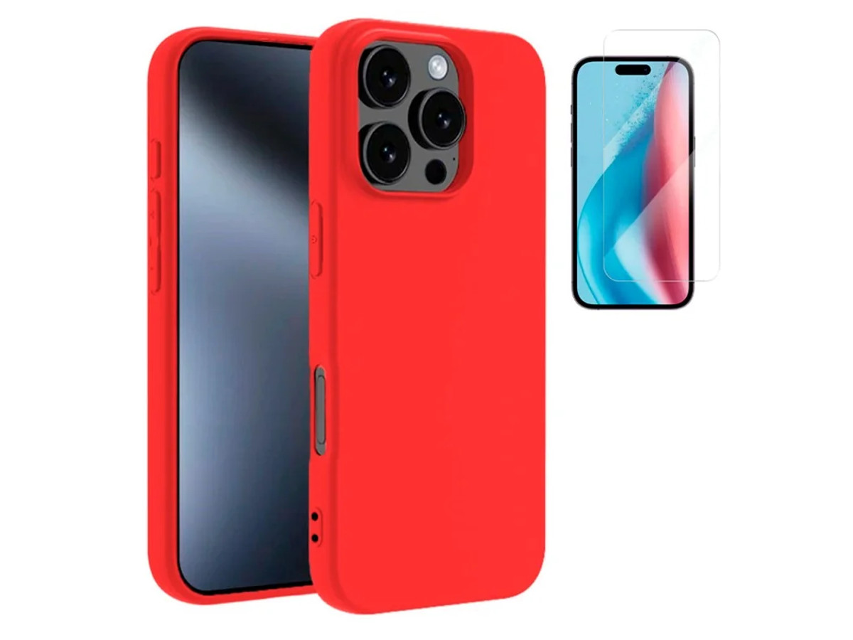 Funda premium roja para iPhone 16 Pro Max