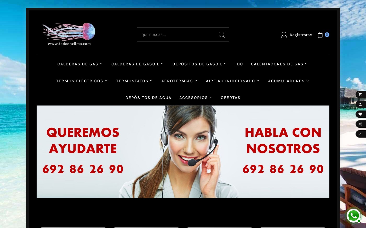 Captura limpia de la home oficial de Todoenclima