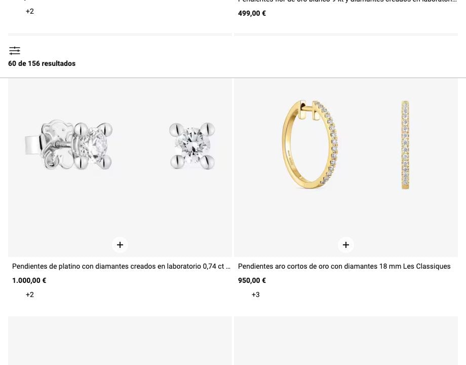 Pendientes con diamantes