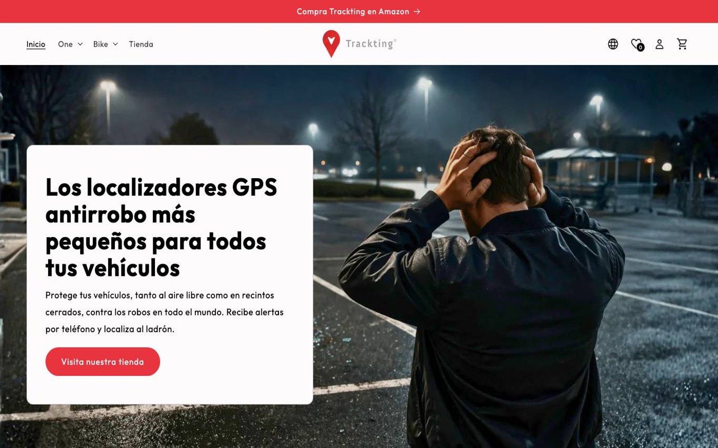 Captura limpia de la home de Trackting