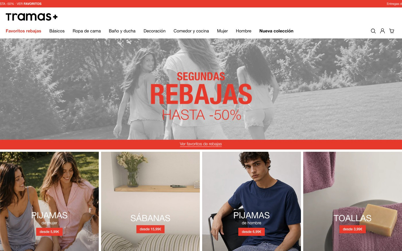 Captura limpia de la home oficial de Tramas+