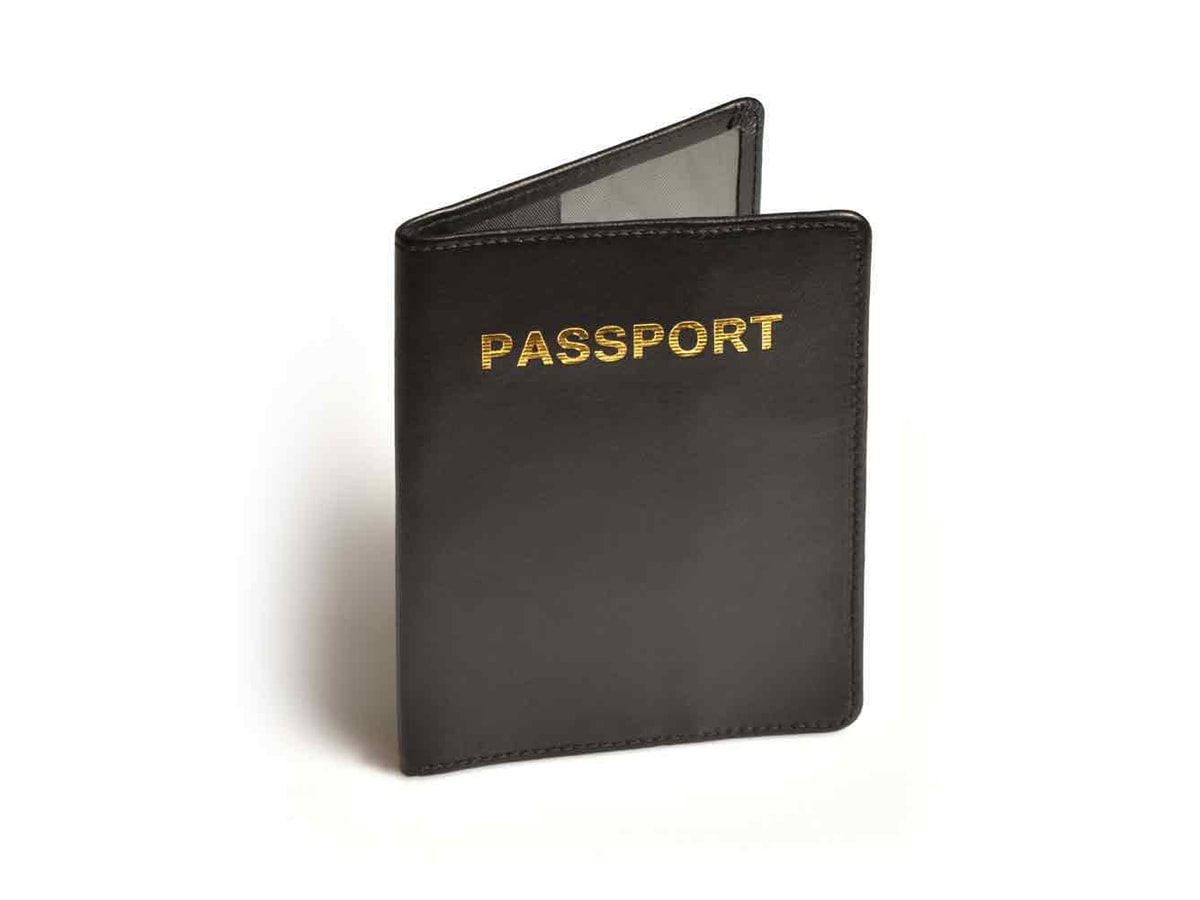 RFID Blocking Leather Passport Cover