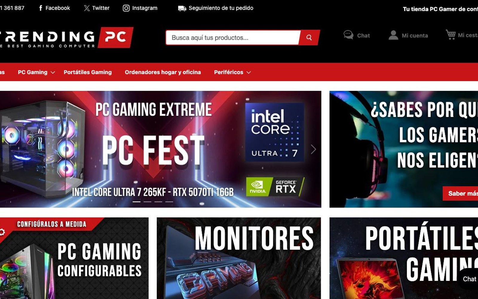 Captura limpia de la home oficial de TrendingPC