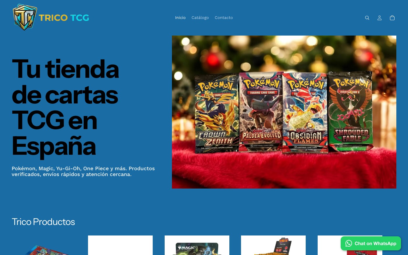 Captura limpia de la home oficial de Trico TCG