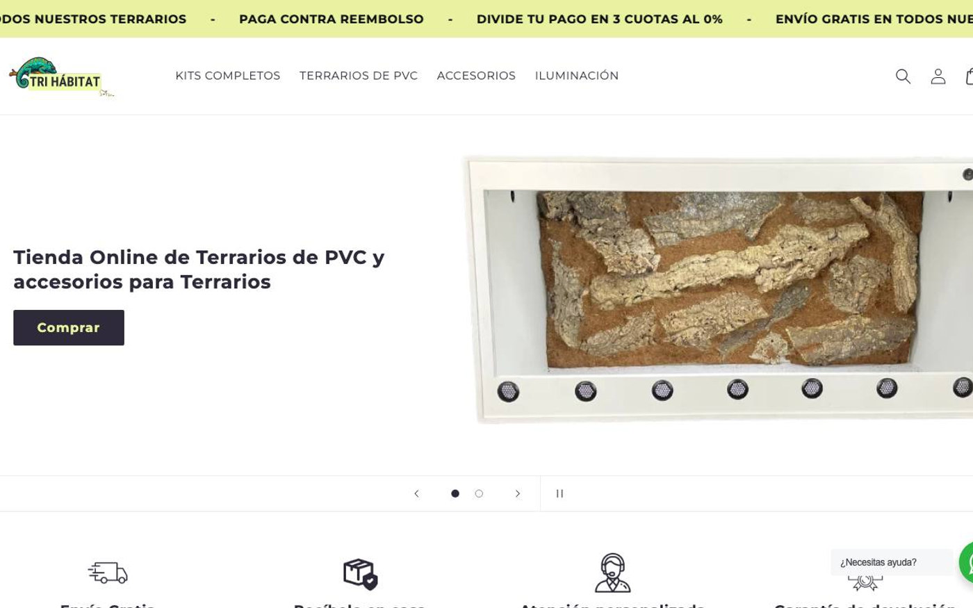 Captura de pantalla de la home de TriHábitat