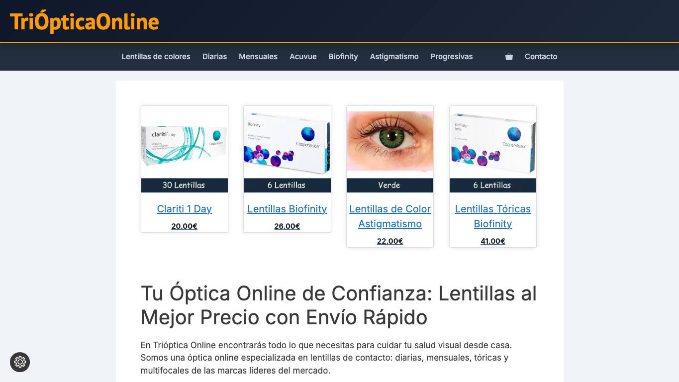 Captura limpia de la home oficial de Trióptica Online