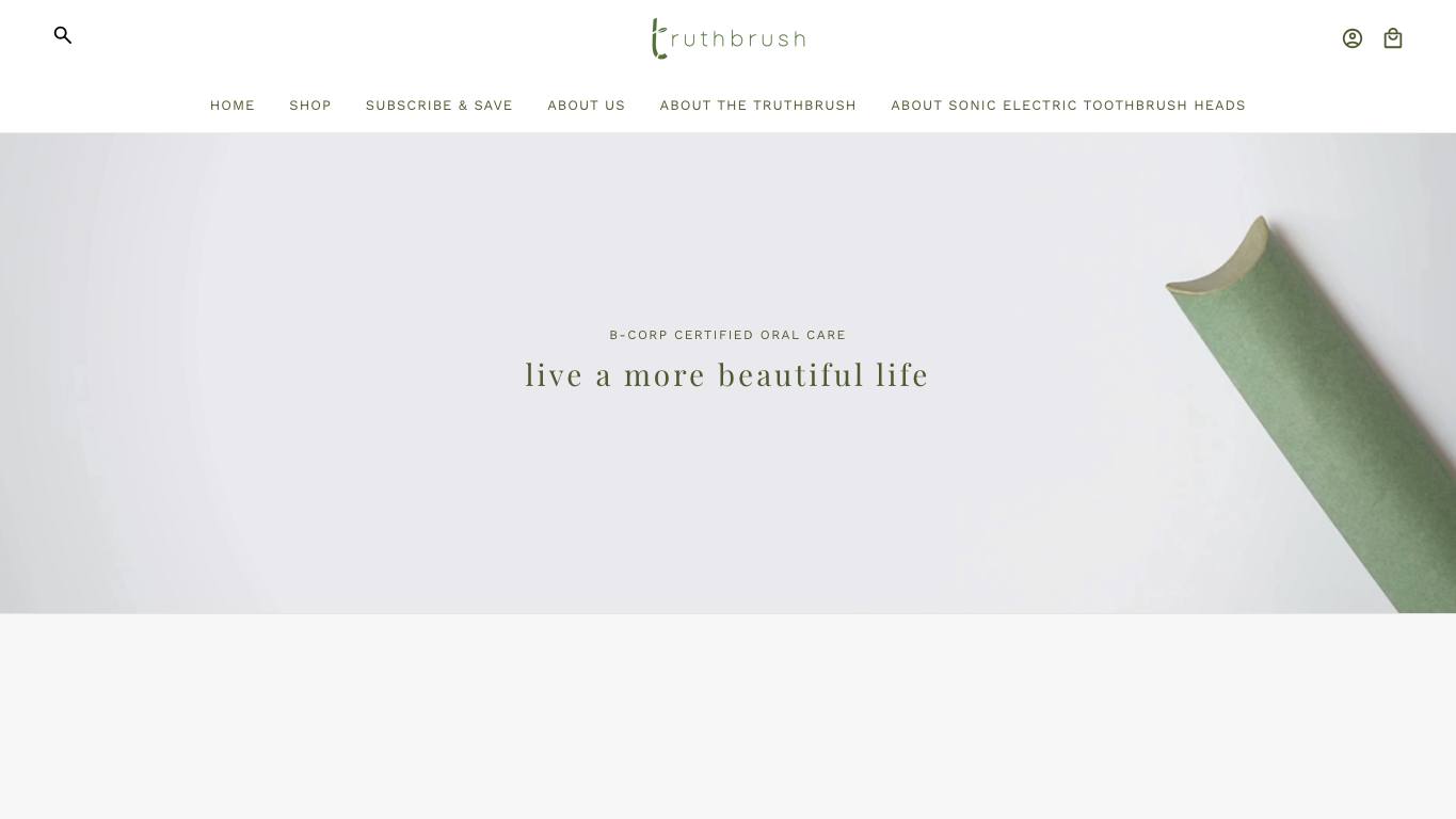 Captura de pantalla de la home de Truthbrush