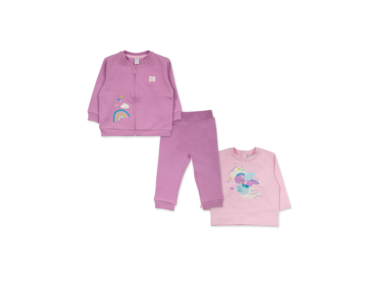Conjunto felpa punto rosa niña colección Dragon Finder