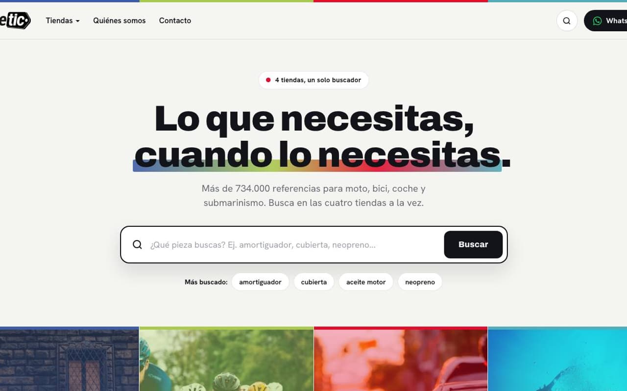 Captura limpia de la home oficial de Tudetic