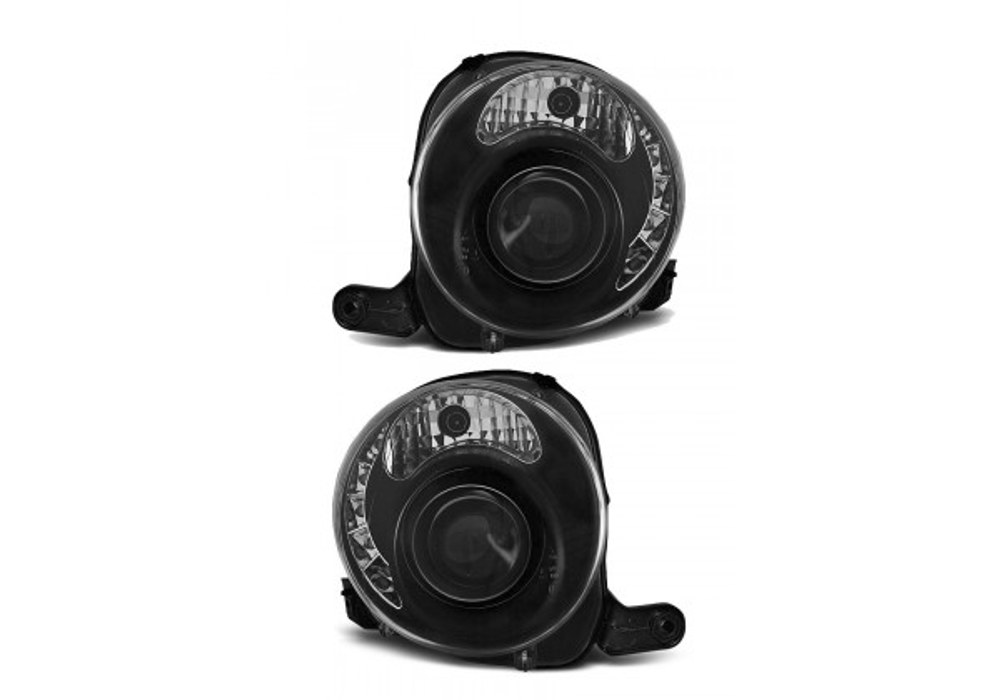 Juego de faros delanteros Fiat 500 07 negro LED