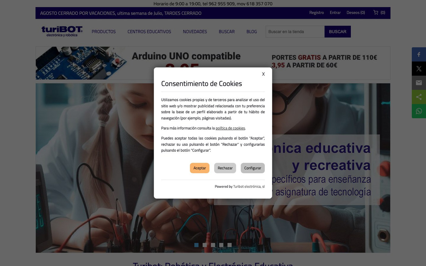 Captura limpia de la home oficial de Turibot
