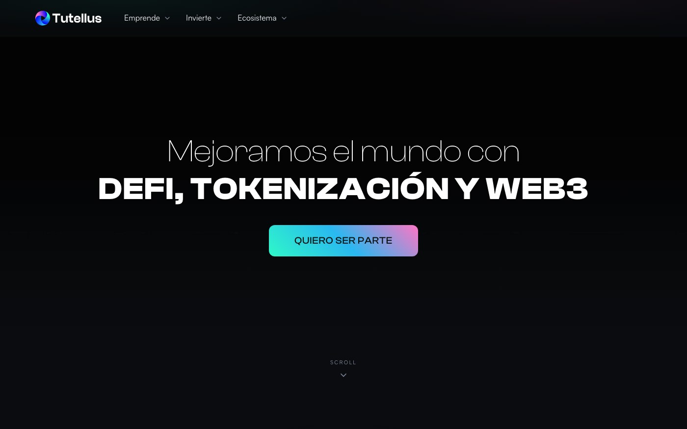 Captura limpia de la home oficial de Tutellus