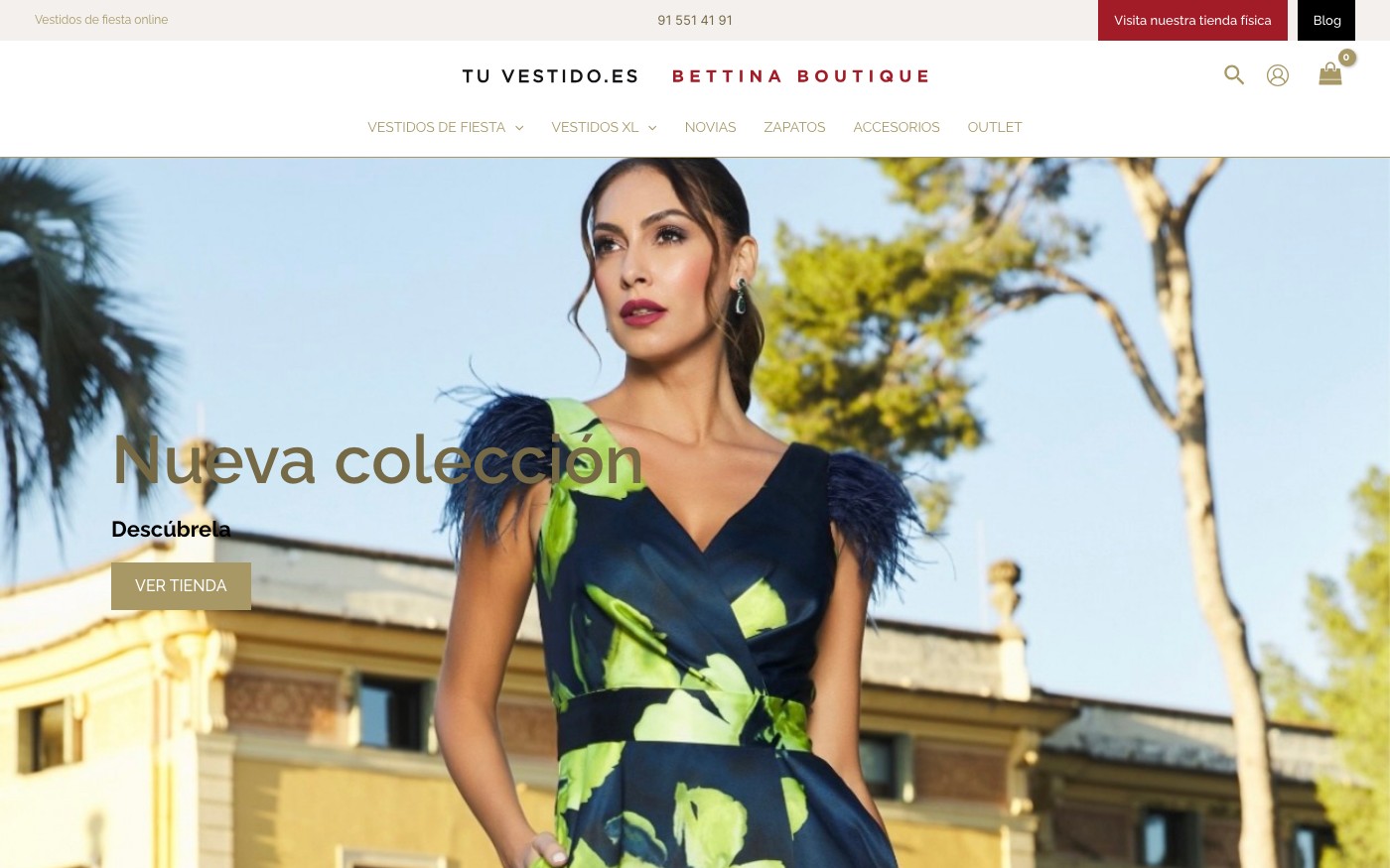 Captura limpia de la home oficial de Tuvestido