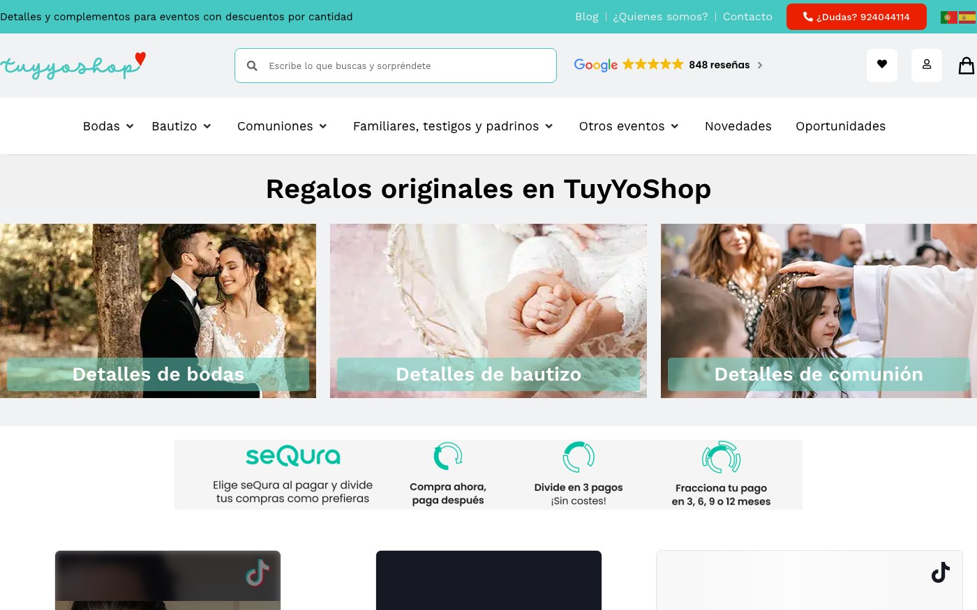 Captura limpia de la home oficial de Tuyyo Shop