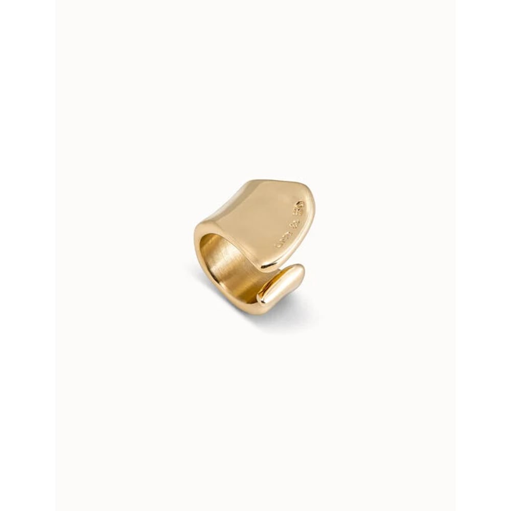 Anillo hendidura bañado oro de 18k
