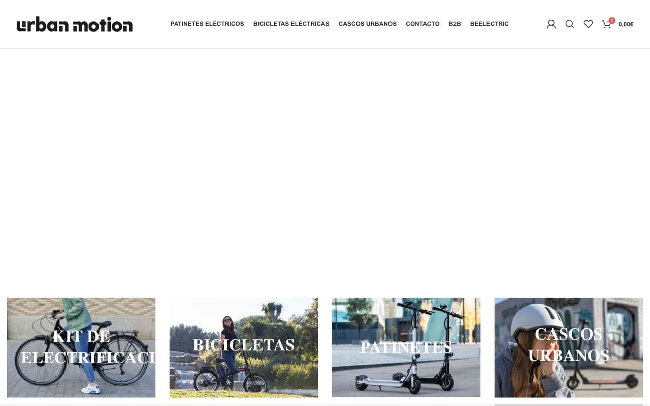 Captura limpia de la home oficial de Urban Motion