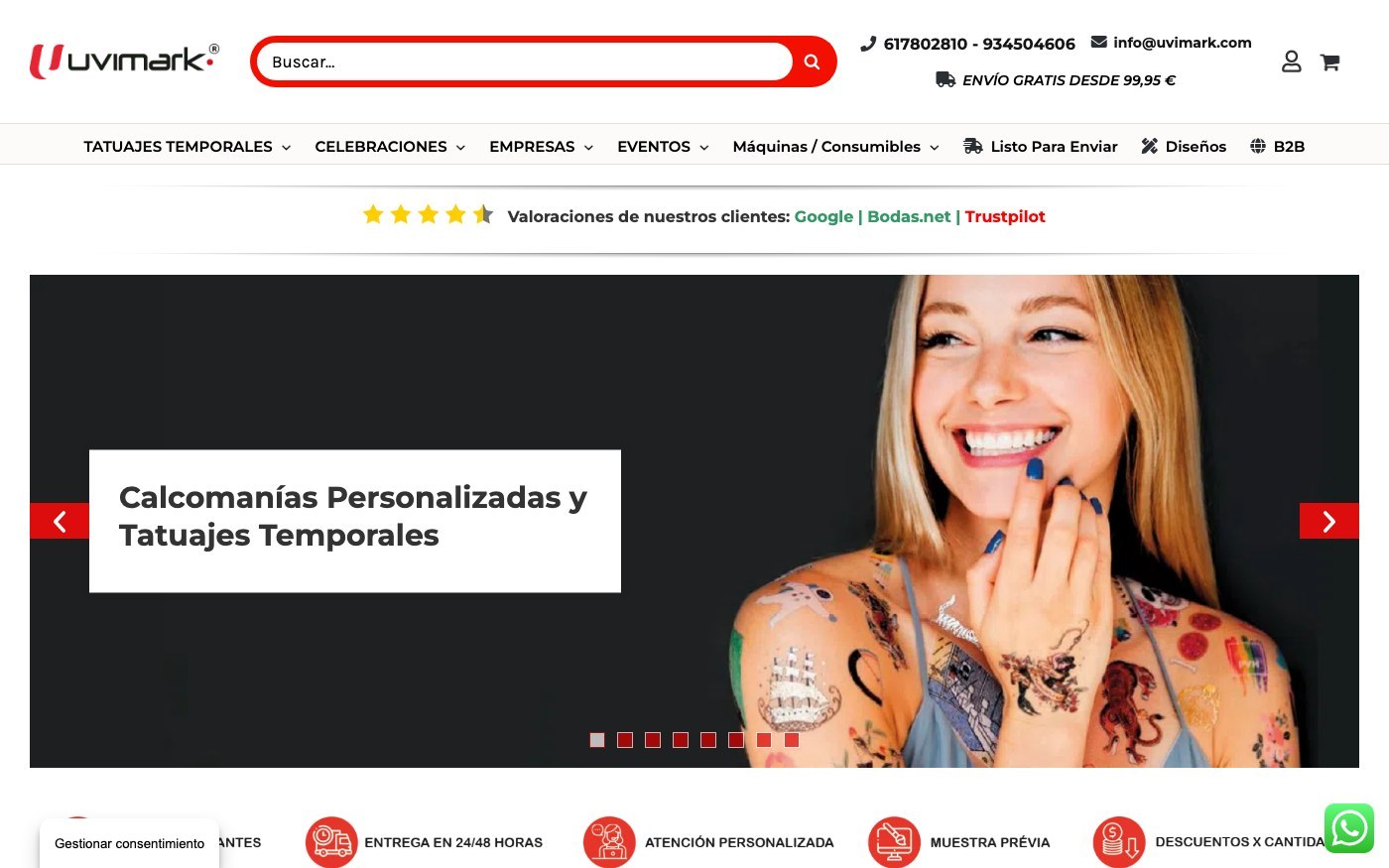 Página de inicio oficial de Uvimark