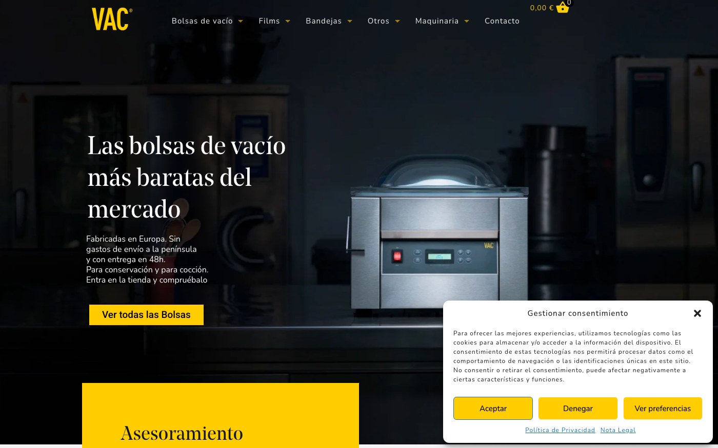 Captura limpia de la home oficial de VACBcn