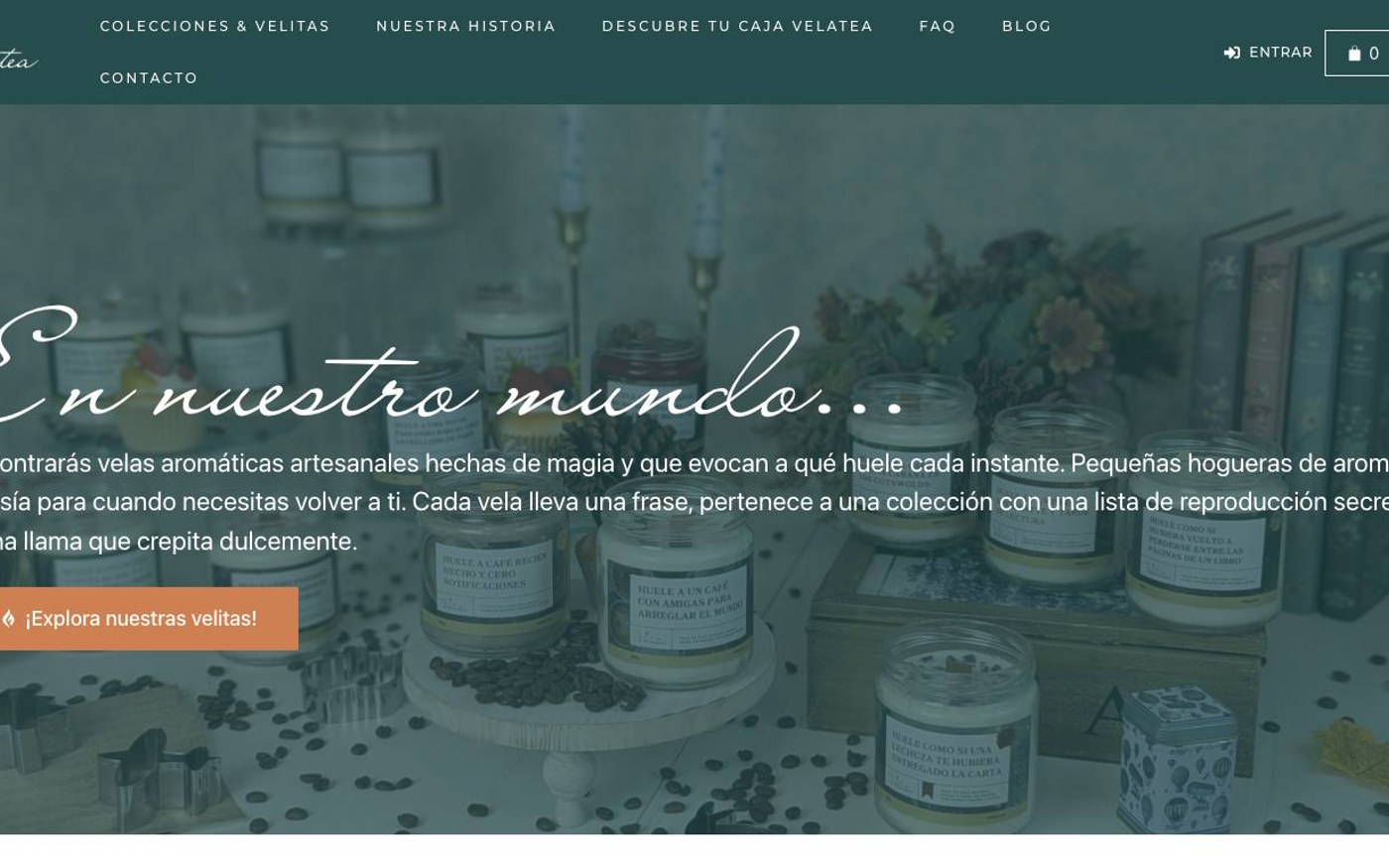 Captura limpia de la home oficial de Velatea