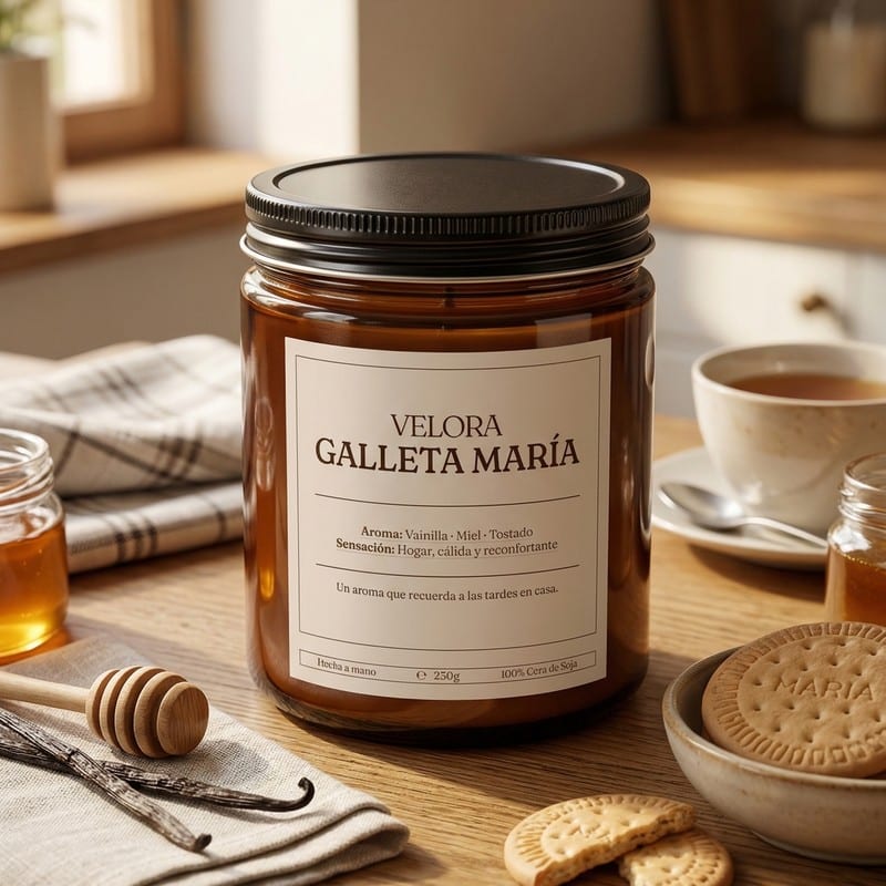 GALLETA MARÍA — Vela aromática dulce y tostada