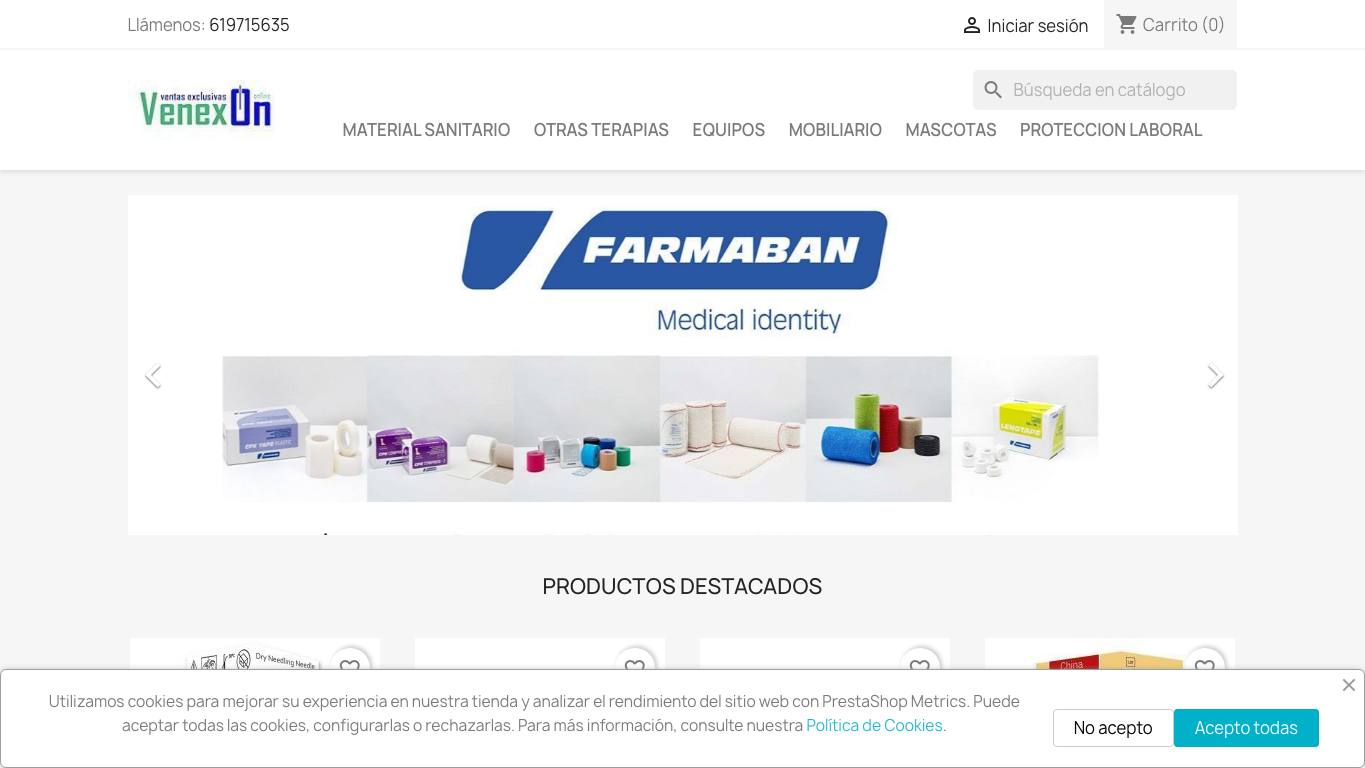 Captura limpia de la home de Venexon