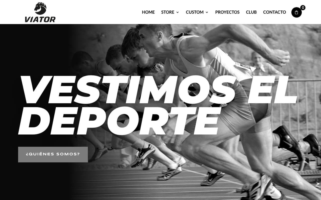 Captura de pantalla de la home de Viator