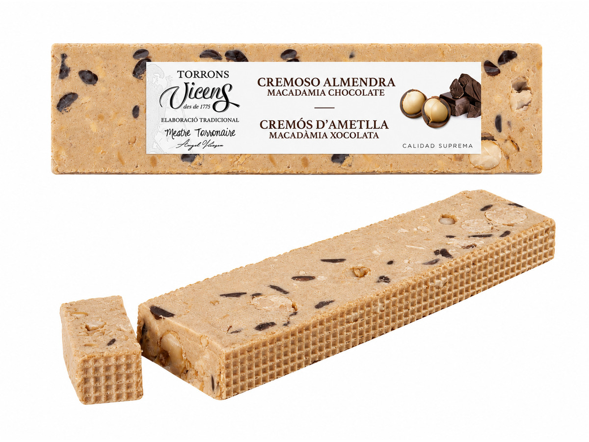 Turrón Cremoso de Almendra, Macadamia y Chocolate 300g