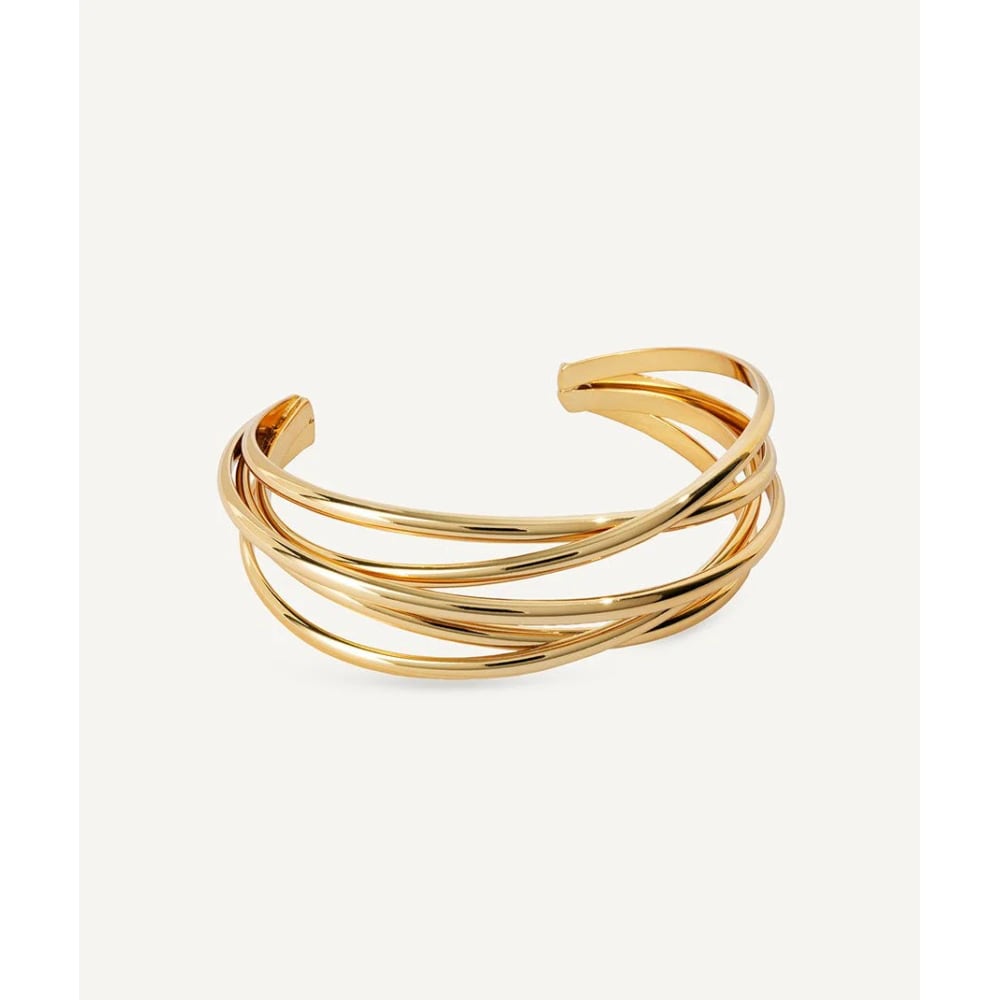 Pulsera Annie chapado oro 18 kt liso tiras