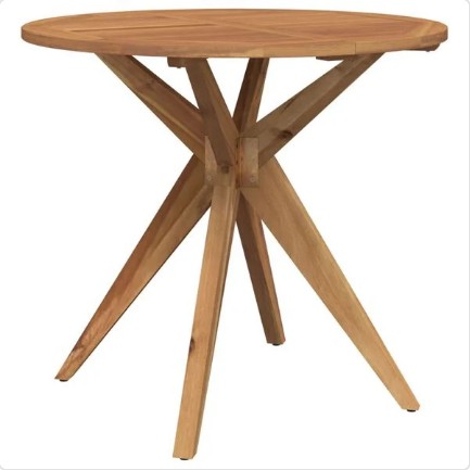 vidaXL Mesa de jardín redonda madera maciza de acacia Ø85x75 cm