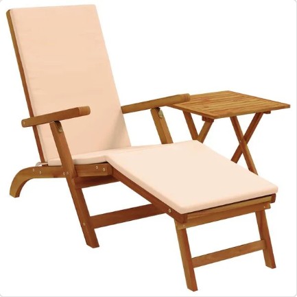 vidaXL Recliner y tumbona plegable 2 uds. Madera de Acacia Sólida