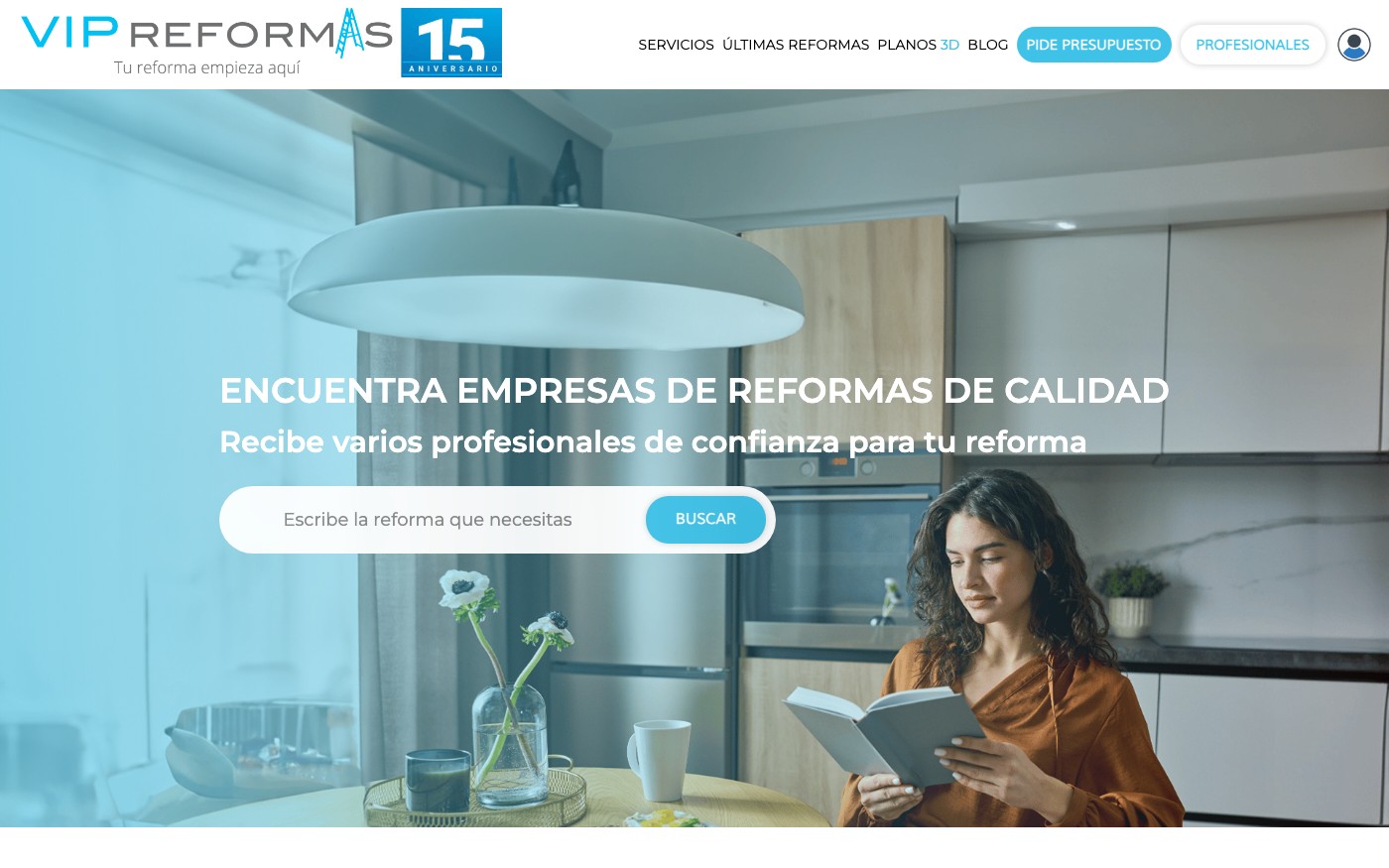 Captura limpia de la home oficial de VIP Reformas