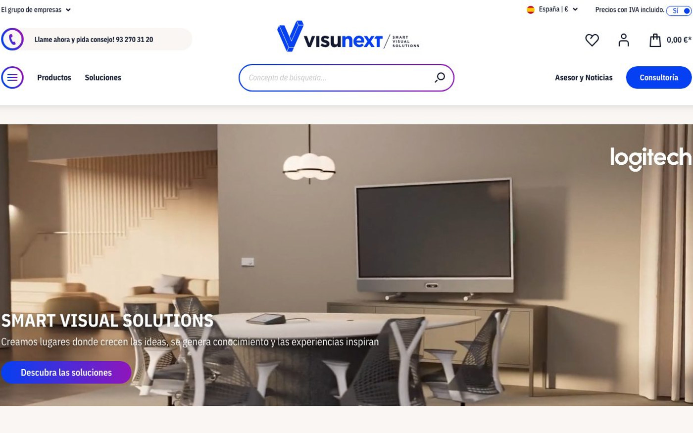 Captura limpia de la home oficial de visunext