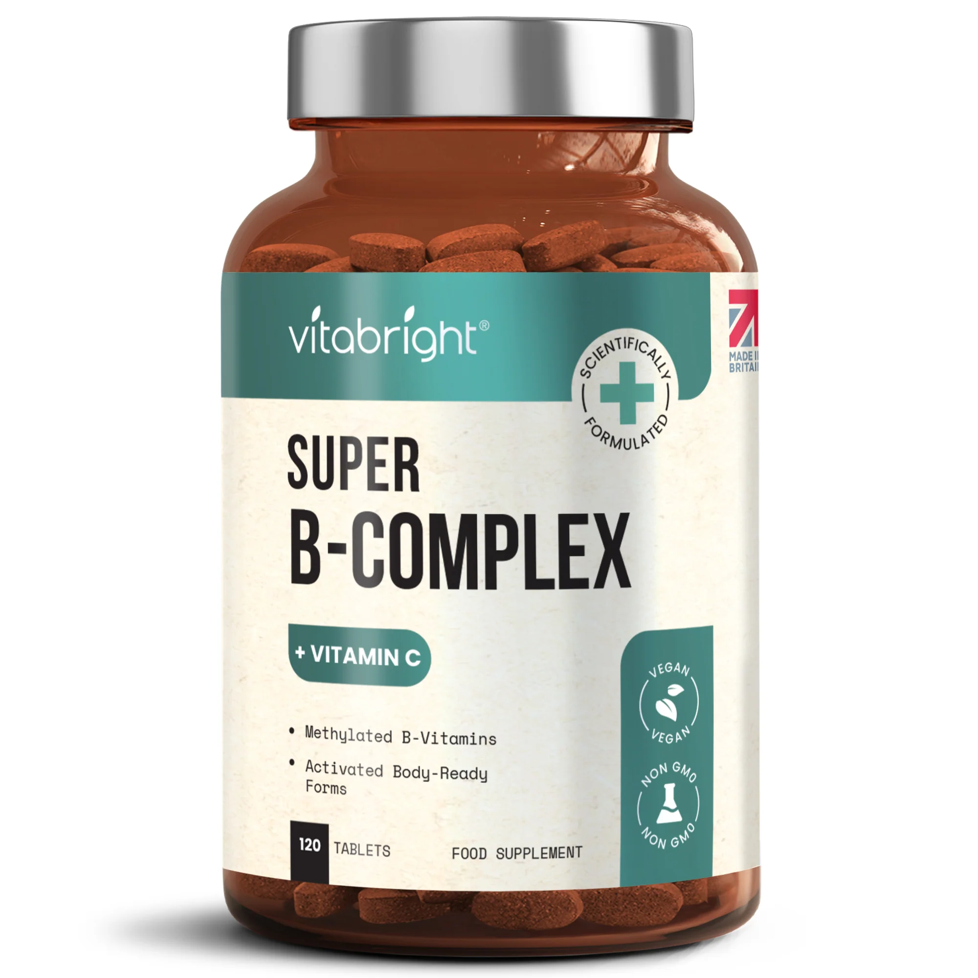 Vitamin B Complex - All 8 essential B-Vitamins + Vit C, Inositol & Choline