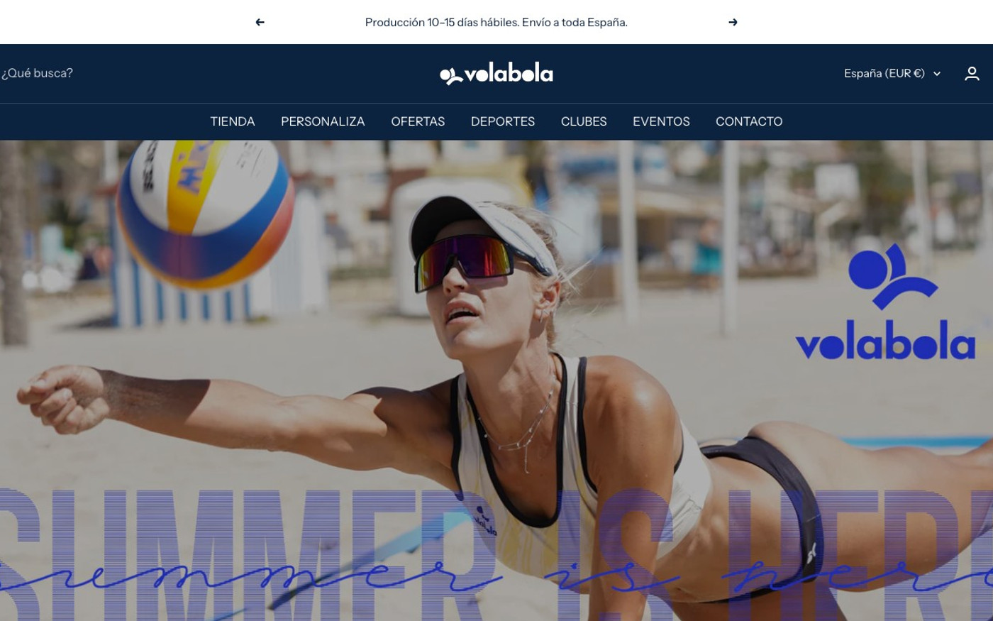 Captura de pantalla de la home de VolaBola