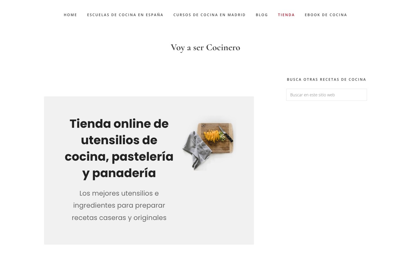 Captura limpia de la home oficial de Voy a ser cocinero