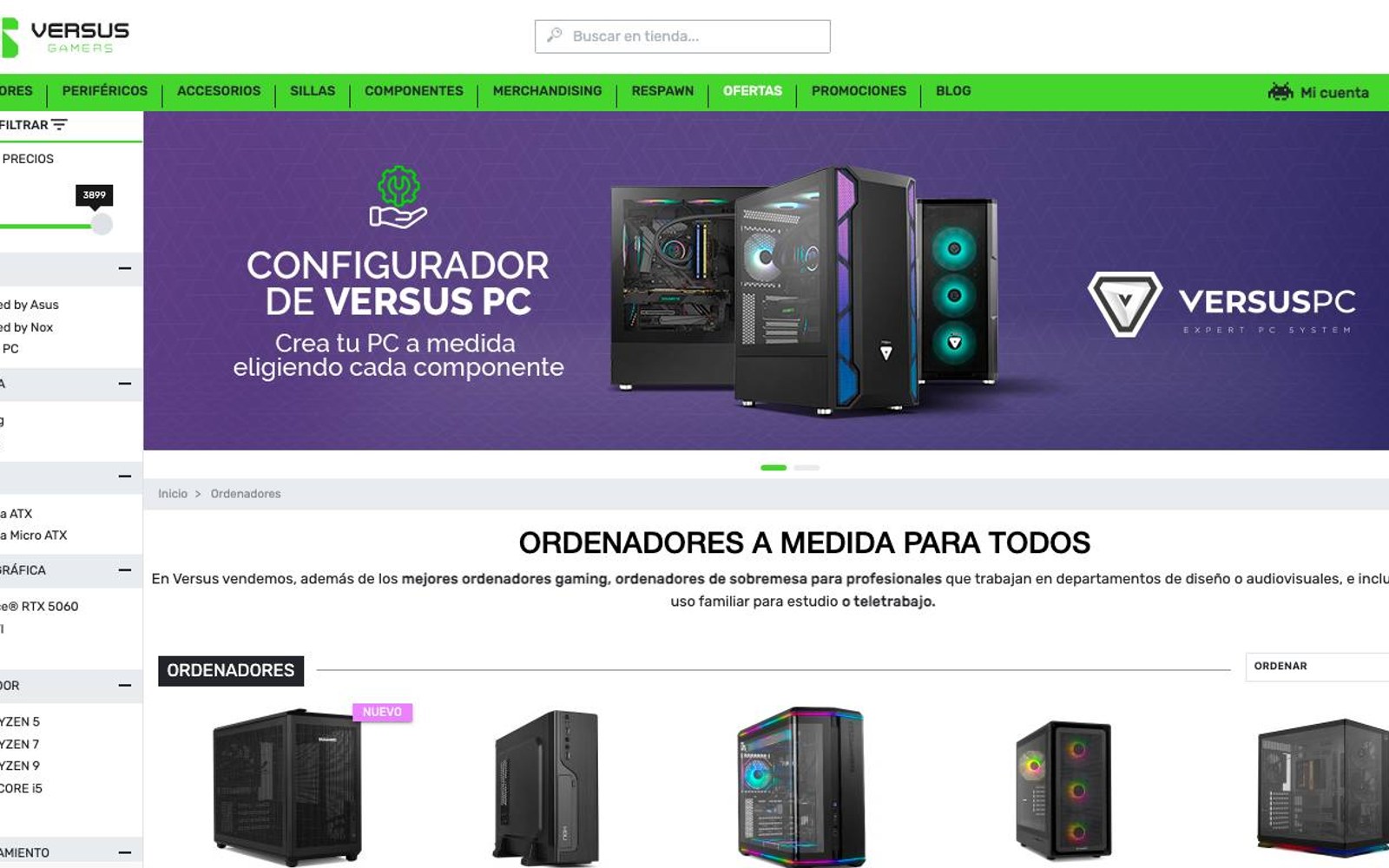 Captura limpia de la home oficial de VSGamers