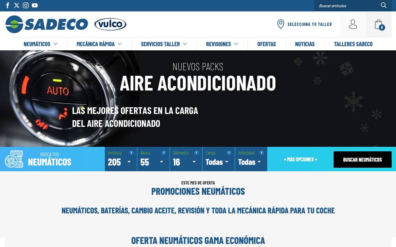 Captura limpia de la home oficial de Vulco Grupo Sadeco