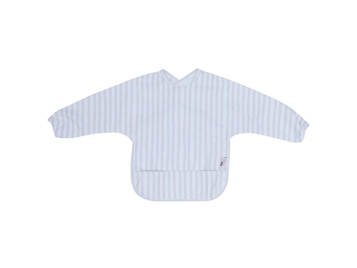 Messie Smock Bib – Lilac Stripe