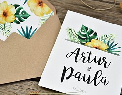 Invitaciones de boda tropicales