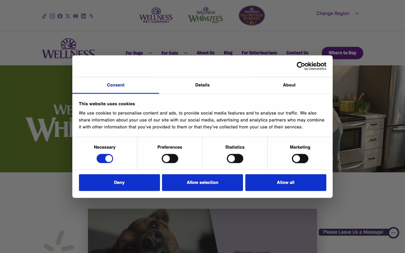 Captura limpia de la home oficial de Whimzees