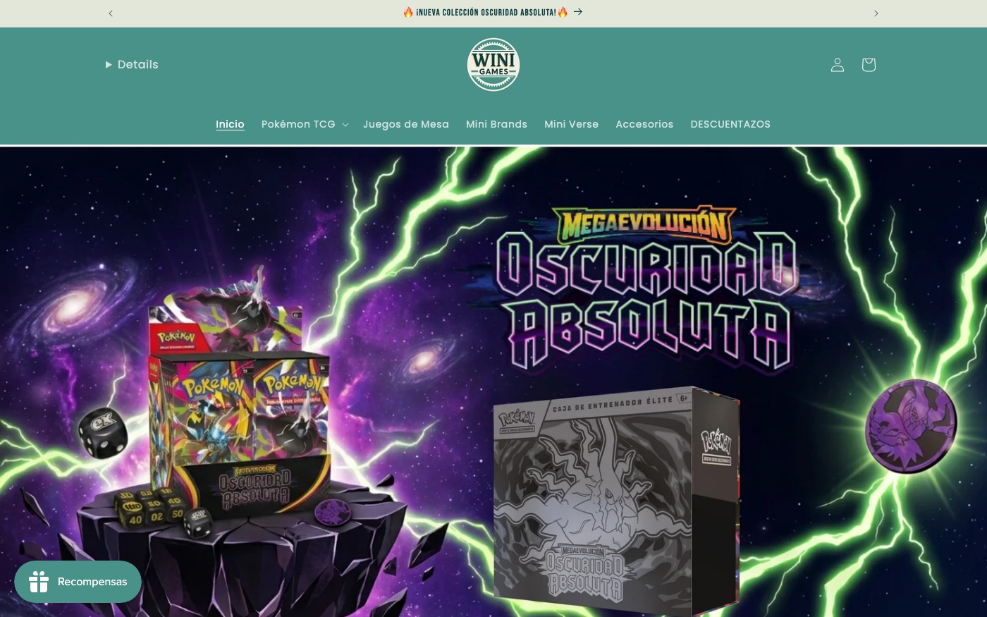 Captura limpia de la home oficial de Wini Games