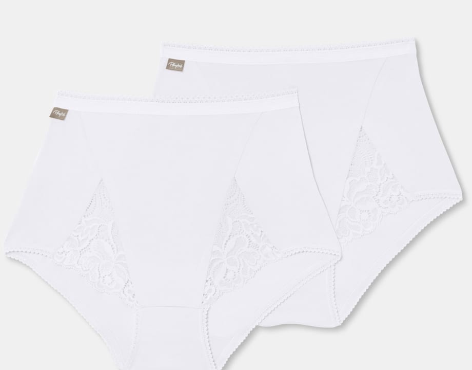 Pack de 2 bragas maxi de algodon elastico con encaje