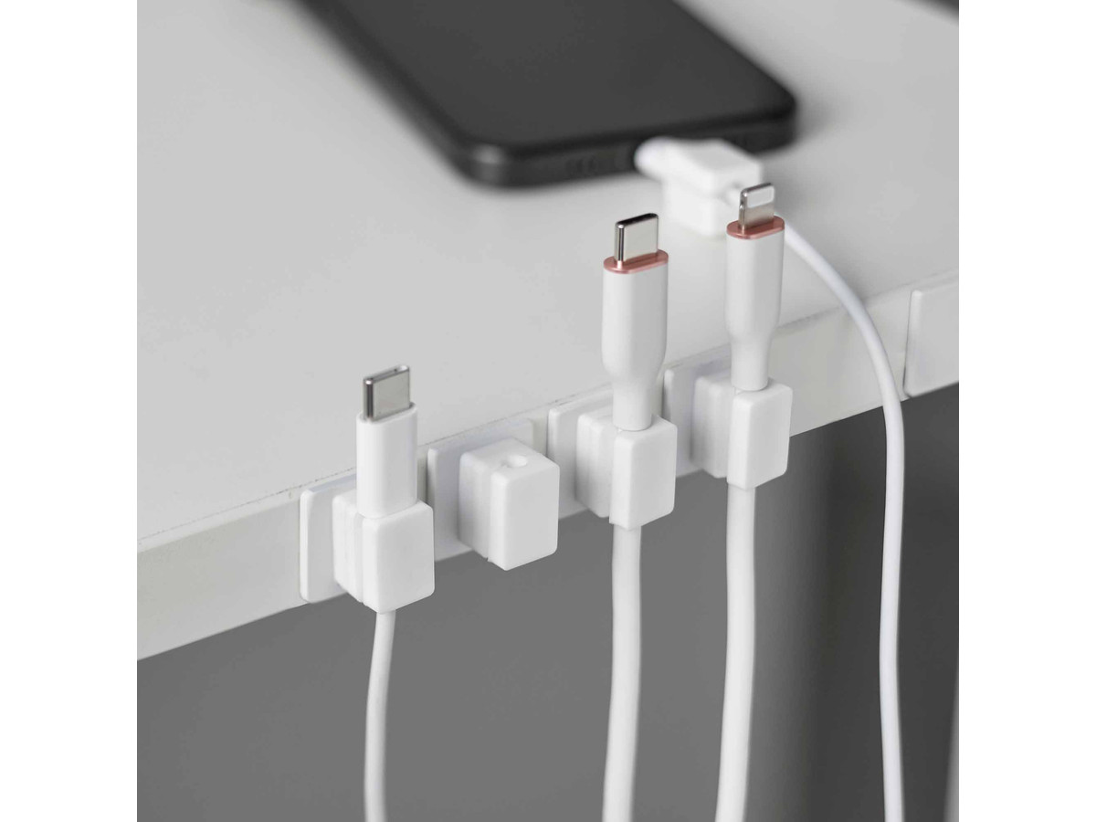 Magnetic Cable Holders With Adhesive Steel Bases (Set of 5) - Silicone