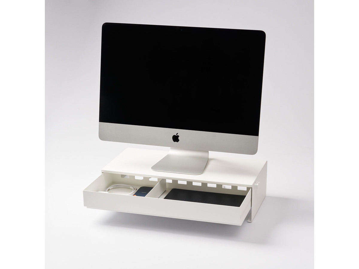 Monitor Stand With Drawer - Steel