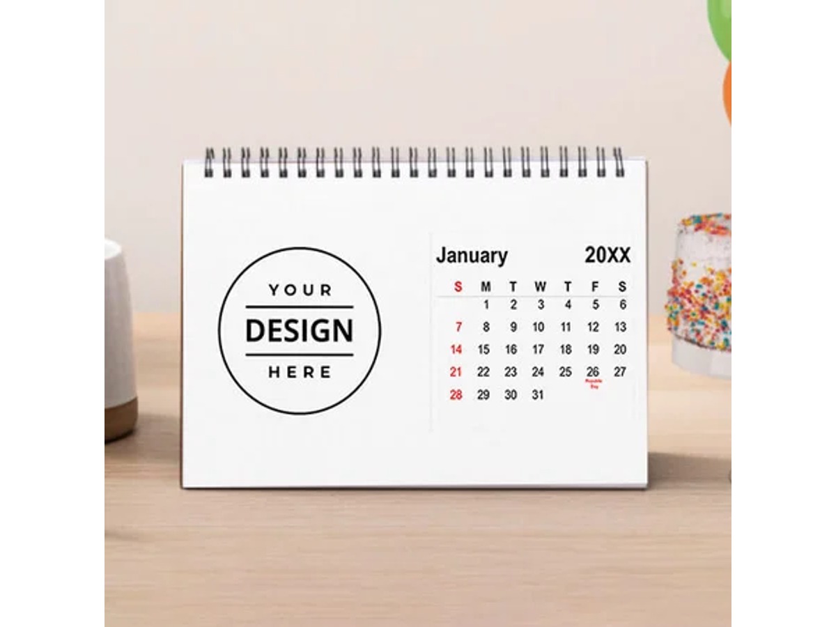 Customized Photo Desk Calendar Rectangle Landscape
