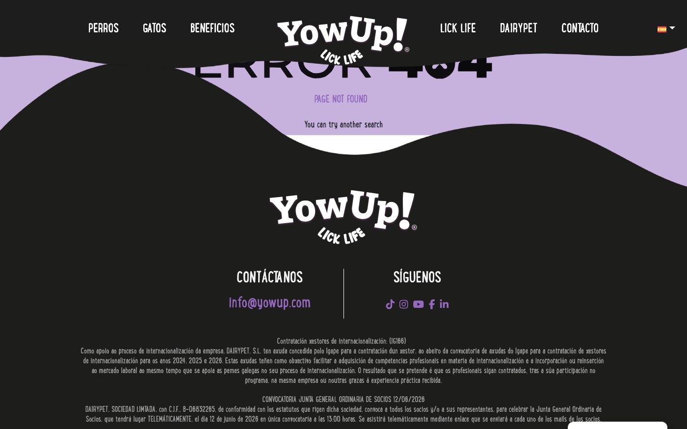 Página no encontrada – Yowup