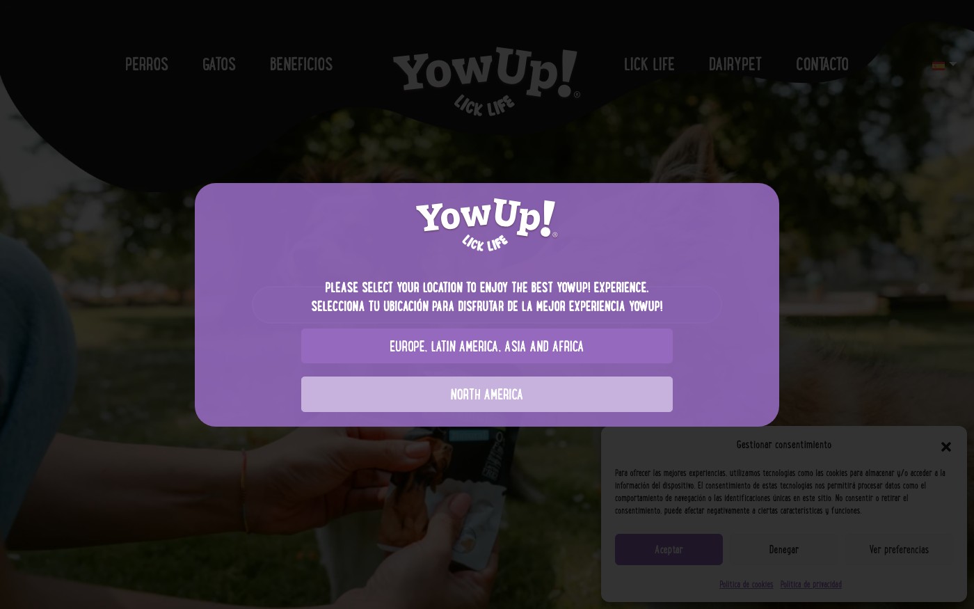 Captura de pantalla de la home de YowUp!
