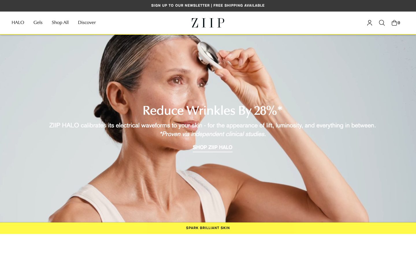 Captura limpia de la home oficial de ZIIP Beauty
