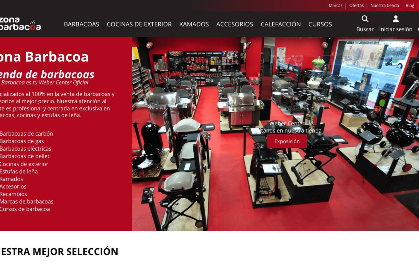 Captura limpia de la home oficial de Zona Barbacoa